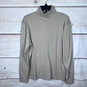 KOTN Shirt Mens M Beige‎ Turtleneck T-Shirt Long Sleeve Cotton Solid Knit Basic